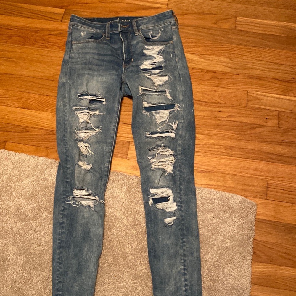 American Eagle distressed next level stretch skinny jeans